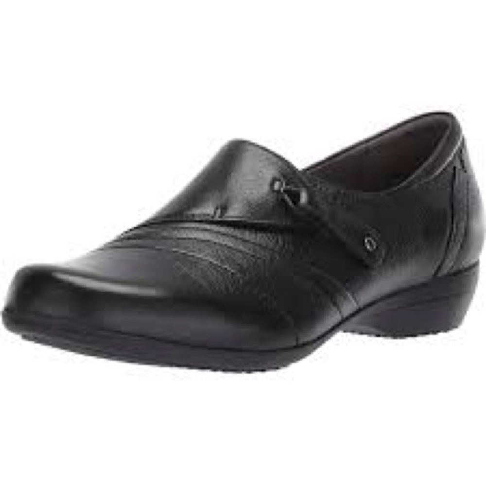 Dansko Franny‎ black leather slip on shoes loafers women's size 40 professional